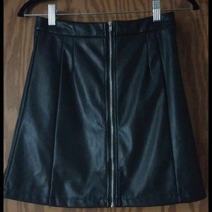 Brand NEW Hoss X Na-Kd Black Faux Leather Full Zip Mini Skirt